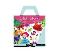 MY MANDARINE 566404O - Valisette Stick'story - 2 DÉCORS 42x14 cm + 4 planches de GOMMETTES repositionnables - PRINCESSES (75 stickers)