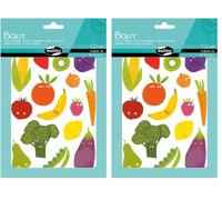 MY MANDARINE AE030O -GOMMETTES Baby - 6 planches 14,8 x 21 cm - À parti de 2 ans - FRUITS ET LÉGUMES (87 stickers) (Lot de 2)