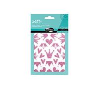 MY MANDARINE AE073O- GOMMETTES Glitty - 4 planches 16x10,5 cm - 87 Stickers PAILLETÉS - CŒURS/COURONNES - ROSE