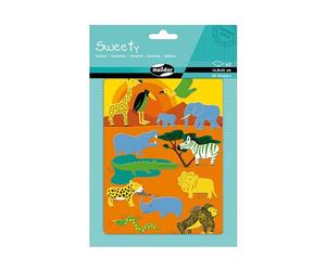 MY MANDARINE AE131O - GOMMETTES Sweety - 2 planches 14,8x21 cm - Stickers en FEUTRINE - SAVANE (28 stickers)