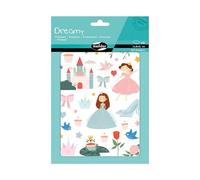MY MANDARINE AE134O - GOMMETTES Dreamy - 6 planches 14,8x21cm - PRINCESSES (219 stickers)