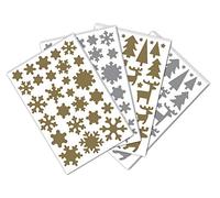 Maildor AE188C - GOMMETTES Initial - 20 planches 10,5x16 cm - OR & ARGENT - NOËL 2 (640 stickers)