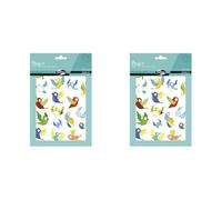 MY MANDARINE AE210C -GOMMETTES Baby - 6 planches 14,8 x 21 cm - À parti de 2 ans - OISEAUX (117 stickers) (Lot de 2)