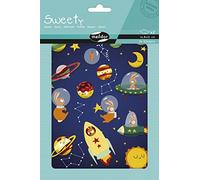 MY MANDARINE AE224C - GOMMETTES Sweety - 2 planches 14,8x21 cm - Stickers en FEUTRINE - ESPACE (34 stickers)