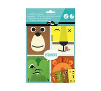 MY MANDARINE AF019C - Pochette créative enfant - 4 ''Portraits d'animaux géométriques'' + 4 planches de gommettes expressions - À partir de 3 ans