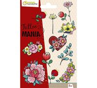 MY MANDARINE CC051C - TATOO'MANIA - 1 feuille 10,5x16 cm de 13 tatoos - À partir de 5 ans - FLEURS