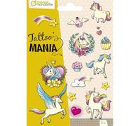 MY MANDARINE CC052C - TATOO'MANIA - 1 feuille 10,5x16 cm de 15 tatoos - À partir de 5 ans - LICORNES