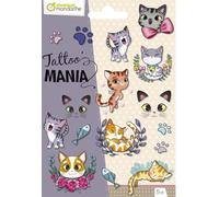 Avenue Mandarine Tatouages TATOO'MANIA CC056C 1 feuille 10,5x16 cm 15 chats dès 5 ans