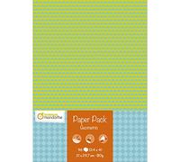 MY MANDARINE CC058C - PAPER PACK - Paquet de 96 Feuilles de papier créatif imprimées recto-verso A4 - GEOMETRIC, Géométric