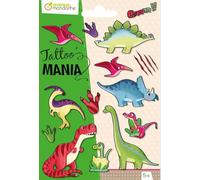MY MANDARINE CC059C - TATOO'MANIA - 1 feuille 10,5x16 cm de 14 tatoos - À partir de 5 ans - DINOSAURES