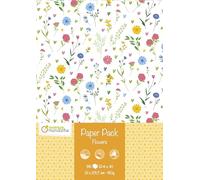 MY MANDARINE CC067C - PAPER PACK - Paquet de 96 Feuilles de papier créatif imprimées recto-verso A4 - FLOWERS