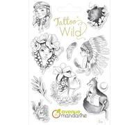 MY MANDARINE CC070C - TATOO'MANIA - 2 feuilles de TATOOS éphémères à coller pour enfant - 22 motifs - A partir de 5 ans - WILD