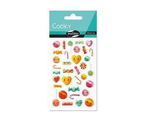 MY MANDARINE CY031O Cooky 1 planche 34 stickers Kawaï bonbons