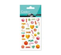MY MANDARINE CY031Opack - GOMMETTES 3D Cooky - LOT DE 10 planches 12x8 cm - 340 stickers - KAWAÏ BONBONS