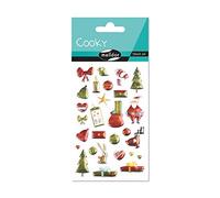 MY MANDARINE CY042O - GOMMETTES 3D Cooky - 1 planche 12x8 cm - 28 stickers - NOËL TRADITIONNEL