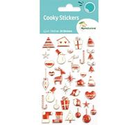 MY MANDARINE CY043Opack - GOMMETTES 3D Cooky - LOT DE 10 planches 12x8 cm - 340 stickers - NOËL SCANDINAVE