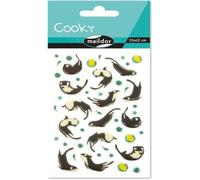 MY MANDARINE CY096C - GOMMETTES 3D Cooky - 1 planche 12x8 cm - 47 stickers - LOUTRES