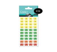 MY MANDARINE CY119Cpack - GOMMETTES 3D Cooky - LOT DE 10 planches 12x8 cm - 400 stickers - TETE D'OURS EMOTICONES