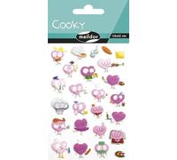 MY MANDARINE CY129C - GOMMETTES 3D Cooky - 1 planche 12x8 cm - 25 stickers - CŒURS DE METIERS
