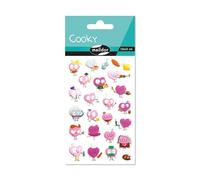 MY MANDARINE CY129Cpack - GOMMETTES 3D Cooky - LOT DE 10 planches 12x8 cm - 250 stickers - CŒURS DE METIERS