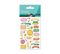 MY MANDARINE CY132Cpack - GOMMETTES 3D Cooky - LOT DE 10 planches 12x8 cm - 270 stickers - HAPPY BIRTHDAY