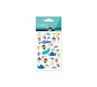 MY MANDARINE CY152Cpack - GOMMETTES 3D Cooky - LOT DE 10 planches 12x8 cm - 290 stickers - ANIMAUX MARINS
