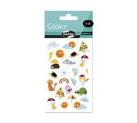 MY MANDARINE CY156Cpack - GOMMETTES 3D Cooky - LOT DE 10 planches 12x8 cm - 250 stickers - METEO