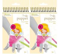 My Mandarine GY007O - Un carnet de coloriage Graffy Puppet - 24 marionnettes à Doigts pré-découpées 12x12 cm - À partir de 5 Ans - FÉES (Lot de 2)