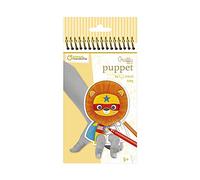 MY MANDARINE GY010O - Un carnet de coloriage Graffy Puppet - 24 marionnettes à doigts pré-découpées 12x12 cm - À partir de 5 ans - ANIMAUX SUPER-HEROS