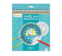 MY MANDARINE GY028O - Un carnet de coloriage Graffy pop 36 pages - Mandalas pré-découpées - À partir de 6 ans - GARCON