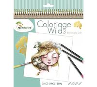 Avenue Mandarine - Carnet de coloriage Wild 3 - 28 visages - Adulte - Pages détachables