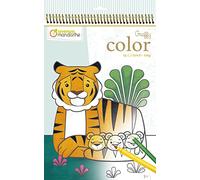MY MANDARINE GY097C - Carnet de coloriage Graffy Color - 24 Pages 120g - À partir de 3 ans - Maman/Bébé Animaux sauvages