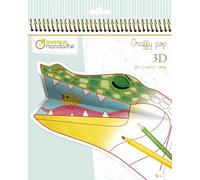 Avenue Mandarine GY107C - Carnet de coloriage Graffy Pop 3D - 36 personnages prédécoupes - À partir de 6 ans - ANIMAUX DE LA SAVANE