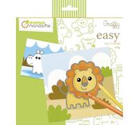 MY MANDARINE GY139C - Un Carnet de Coloriage Graffy Easy 24 pages 20x20 cm - À partir de 2 ans - Animaux sauvages