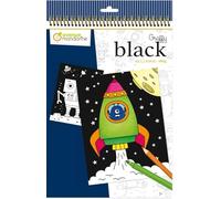 Avenue Mandarine Carnet de coloriage Graffy Black GY148C - 24 pages, fond noir - Espace - Dès 3 ans