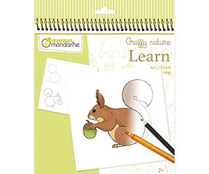 MY MANDARINE GY150C - Un carnet de coloriage Graffy Lean pour apprendre à dessiner - 24 dessins - A partir de 7 ans - FORET
