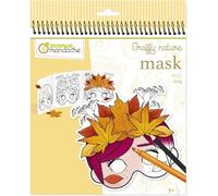 Avenue Mandarine – Carnet de coloriage Graffy Nature Trio GY151C – 12 masques prédécoupés, dès 5 ans