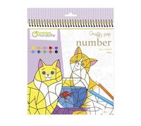 MY MANDARINE GY156C - Un Carnet de Coloriage Graffy pop Number - 24 pages à numéros - À partir de 6 ans - CHATS