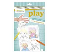 MY MANDARINE GY162C - Un Carnet de Coloriage Graffy Play 24 pages (12 designs x 2) + 3 dés - A partir de 4 ans