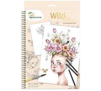 MY MANDARINE GY163C - Un carnet à spirale Wild 36 pages imprimées A4 250g, Wild 8, blanc