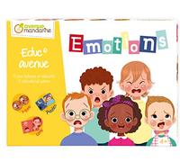 Avenue Mandarine JE532C - Educ'Avenue ''Les Emotions'' : 1 Loto, 1 Mémo et 10 Puzzles 2 pièces - À partir de 4 ans