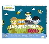 MY MANDARINE JS003C - Jeu de plateau ''la Super Team Ecolo'' avec 1 jeu de tri sélectif, 1 Jeu des Bonnes manières, 1 Puzzle 25 pièces et un quizz écolo - À partir de 4 ans