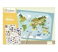 Avenue Mandarine - Boîte créative My Mandarine KC042C Décalco Mania Planisphère À partir de 6 ans