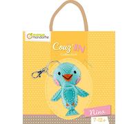 MY MANDARINE KC048C - Kit Créatif Couture Enfant - Porte-clé Mini Couz'IN - À partir de 7 ans -NINA