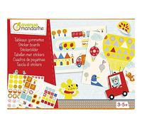 MY MANDARINE KC053C - Une boite créative TABLEAU EN GOMMETTES - 8 planches décor + 3 planches de gommettes - À partir de 3 ans - TRANSPORTS