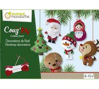 MY MANDARINE KC062C - Boite créative enfant - 6 personnage Mini Couz'in 10 cm à coudre - À partir de 6 ans - NOËL