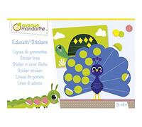 MY MANDARINE KC101C - Une boîte créative EDUCATIV' STICKERS - 18 feuilles pré-imprimées wagon + 16 planches de gommettes - À partir de 3 ans - LIGNES DE GOMMETTES