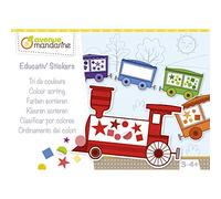 MY MANDARINE KC102C - Une boîte créative EDUCATIV' STICKERS - 18 feuilles pré-imprimées wagon + 16 planches de gommettes - À partir de 3 ans - TRI DES COULEURS