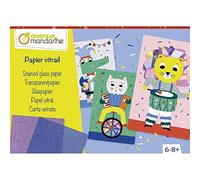 Avenue Mandarine KC136C - Boite créative enfant - 5 Cartes Postales - À Partir de 6 ans - PAPIER VITRAIL