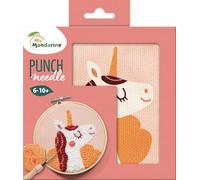 Avenue Mandarine – Kit point de croix enfant Punch Needle Licorne 18 cm – À partir de 6 ans